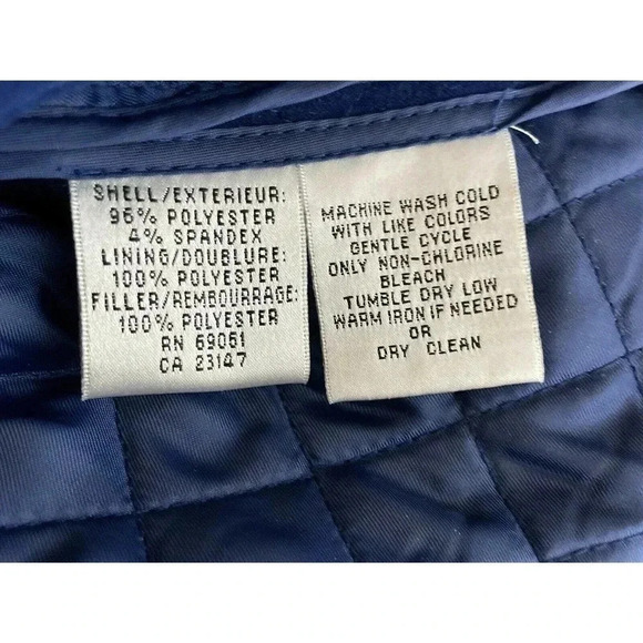 Talbots quilted blue jacket sz M buttons pockets blogger - Picture 7 of 7